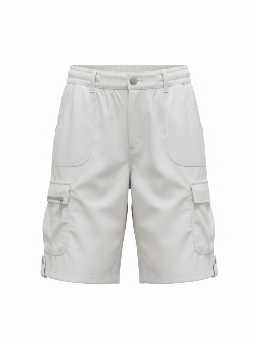 Women's White Cargo Shorts with Utility Pockets